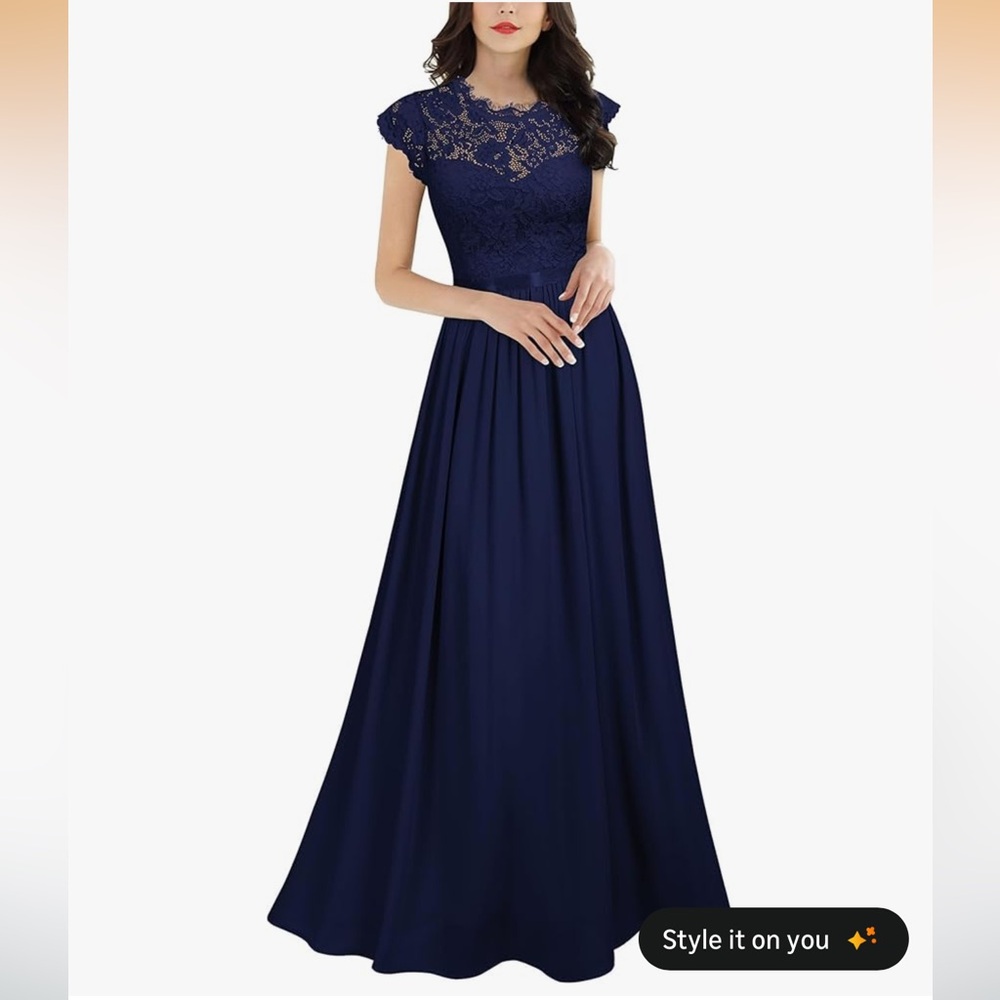 NWT Navy Floral Maxi Dress Size 3XL Women’s formal evening party